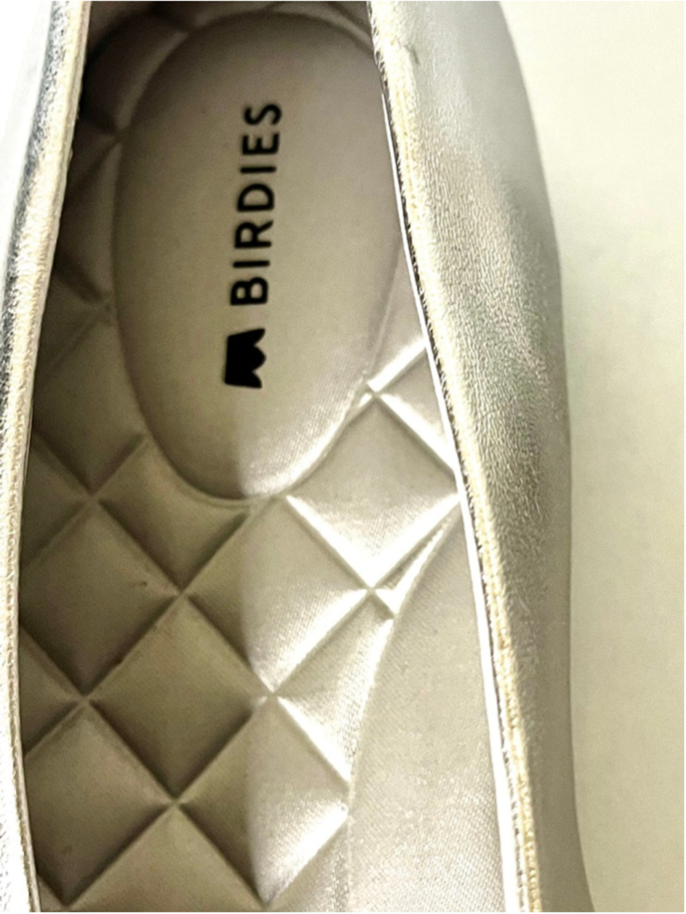 Birdies Crane Metallic Silver Leather Flats Women Size 8.5 - Picture 3 of 9